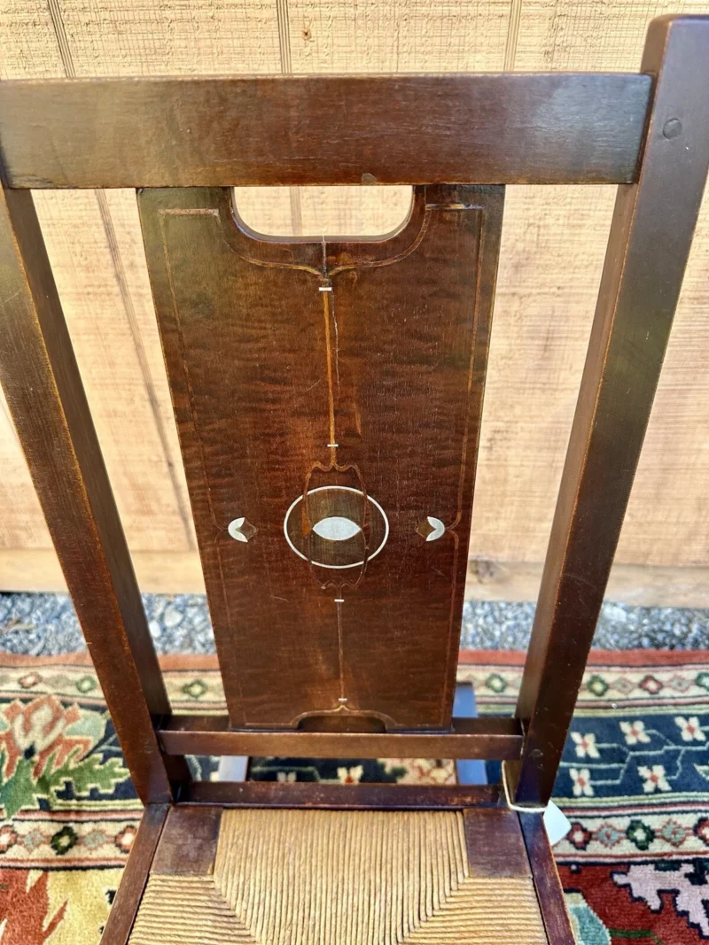 ANTIQUE Early Gustav Stickley Curly Maple Rocking Chair W/ Inlay H ...