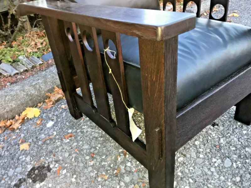 ANTIQUE STICKLEY BROS MORRIS CHAIR circa 1910 - w4985 - Image 10