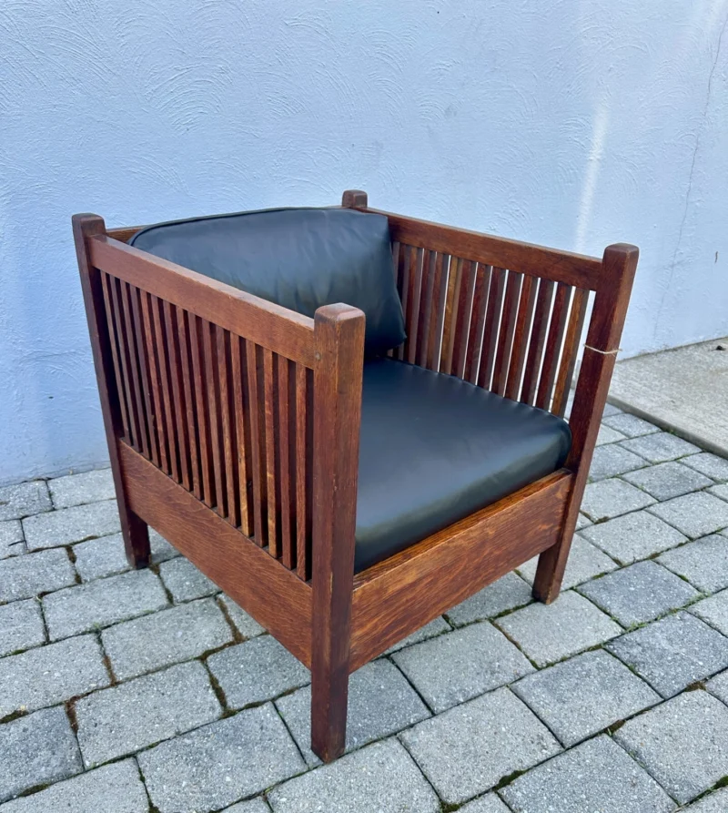 Antique Gustav Stickley Cube Chair - W8378 - Image 11