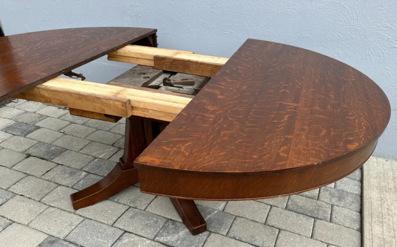 Large Antique Oak Dining Room Table - Image 11