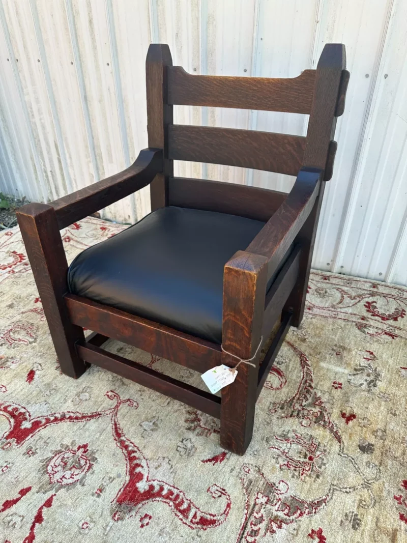 Antique large HARDEN ARTS and CRAFTS arm lounge chair stickley era - w7658