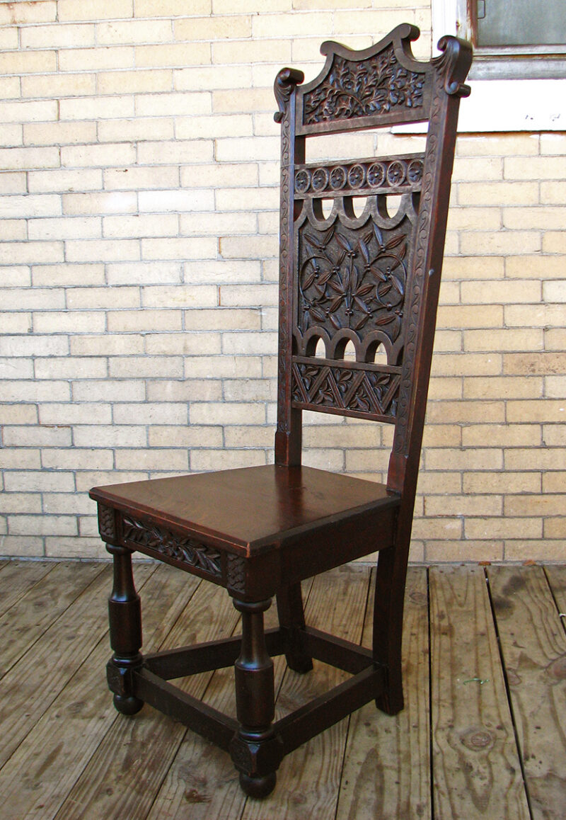 Arts & Crafts  Carved Hall Chair W1240 - Image 13
