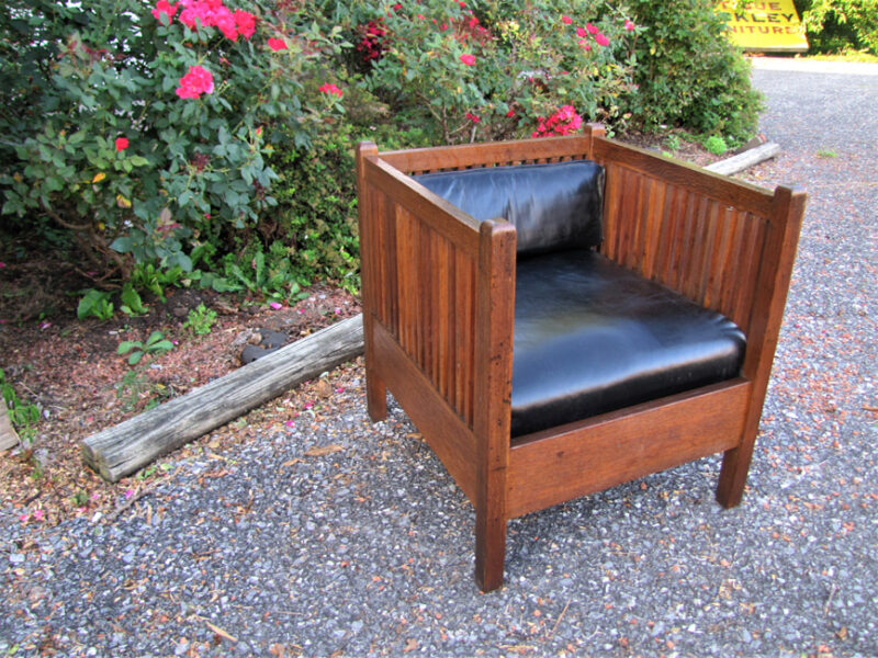 RARE Gustav Stickley Cube Spindle Chair W1248 - Image 9