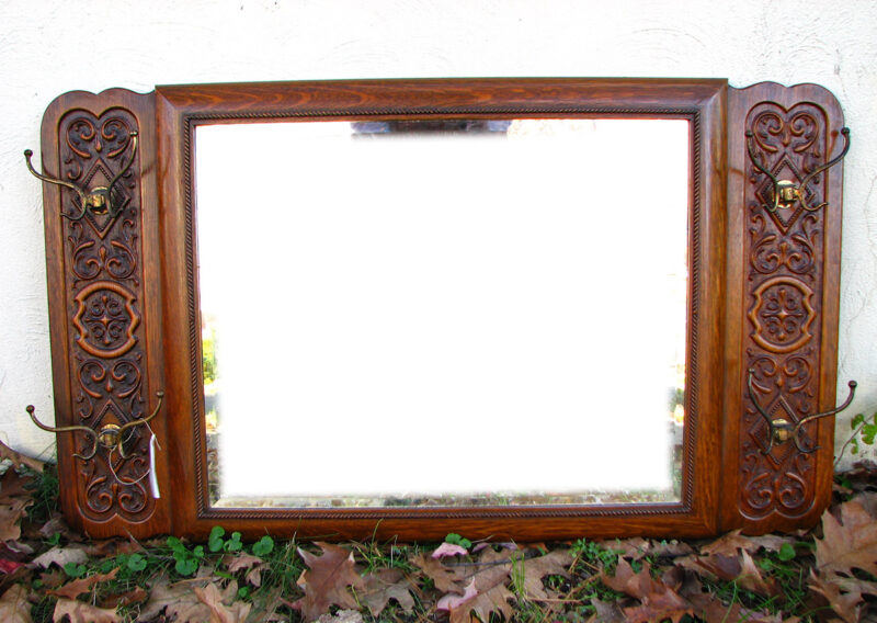 Quarter Oak Carved Mirror W1347 - Image 2