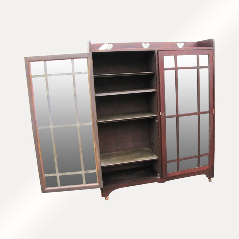 Antique Arts & Crafts Cutout Bookcase W1566 - Image 2