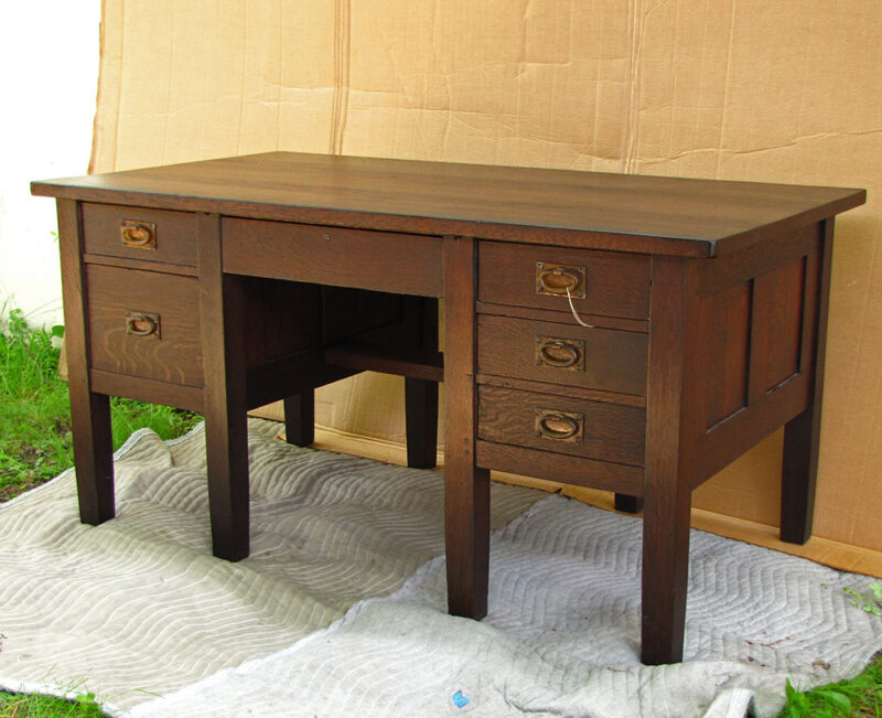 Antique Gustav Stickley  8 leg Desk Model Number 711 w1688 - Image 14