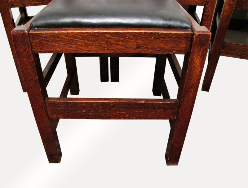 Antique Set of 6 Limbert Dining Chairs with Cutouts. W1689 - Image 7
