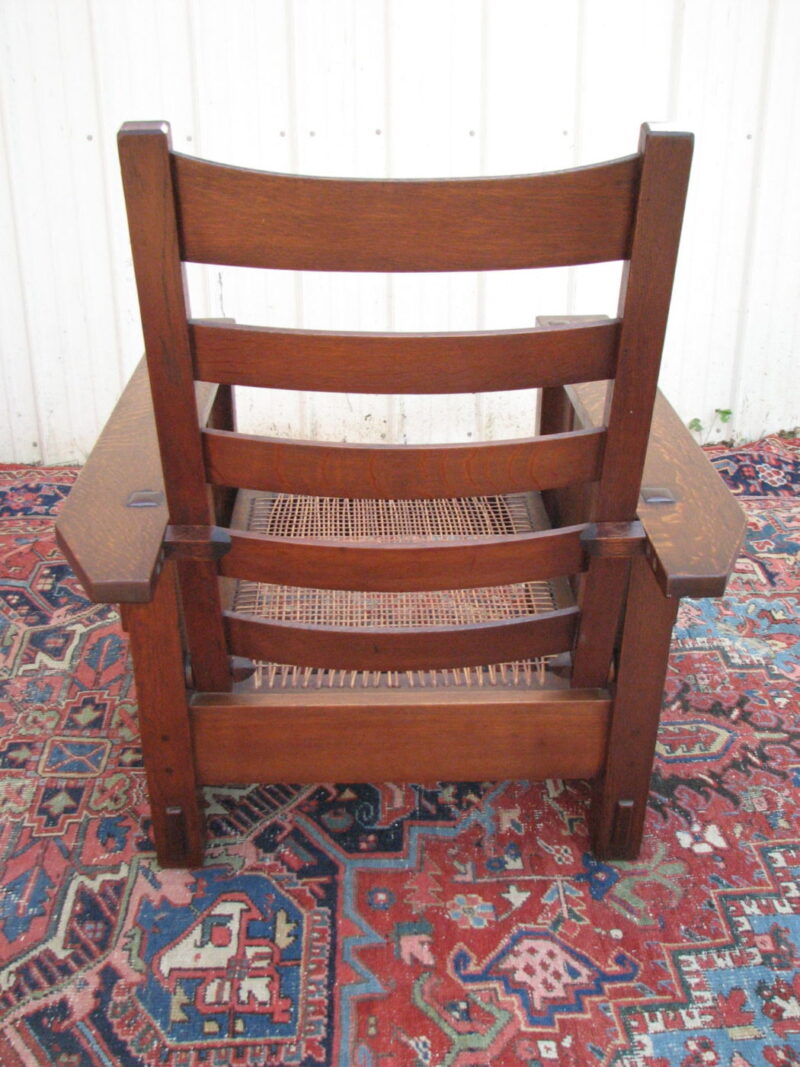 Antique Gustav Stickley Early Morris Chair w1723 - Image 9