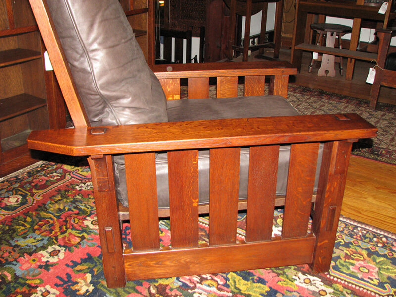 Antique Gustav Stickley Early Morris Chair w1723 - Image 10