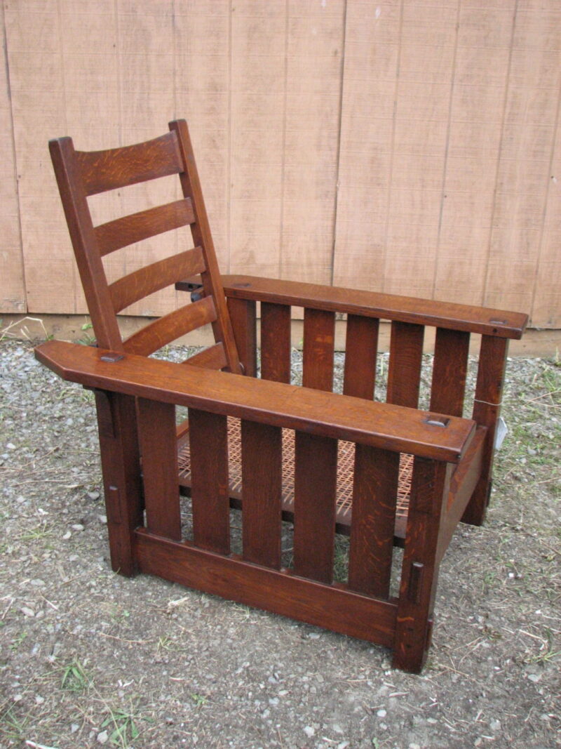 Antique Gustav Stickley Early Morris Chair w1723 - Image 11