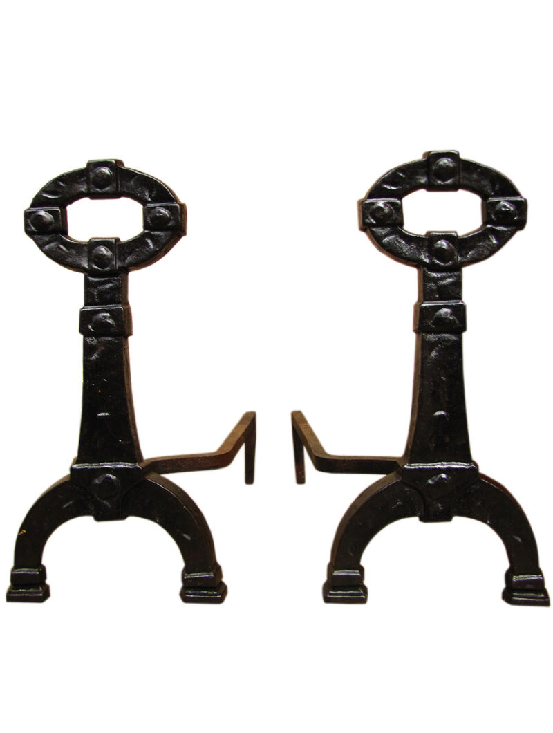 Antique Arts & Crafts Andirons W1757