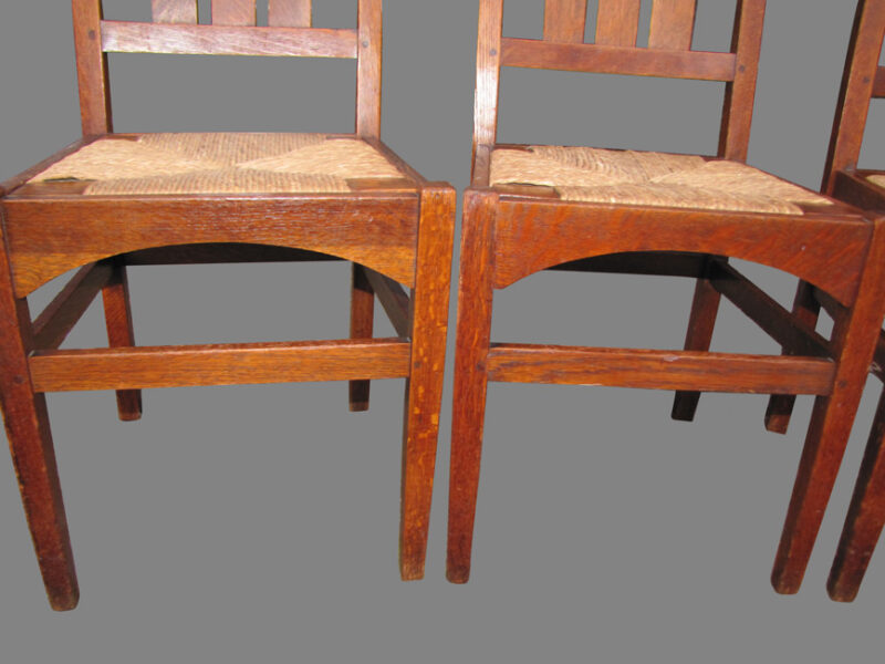 Superb Set Of Five Gustav Stickley Chairs w1802? - Image 9