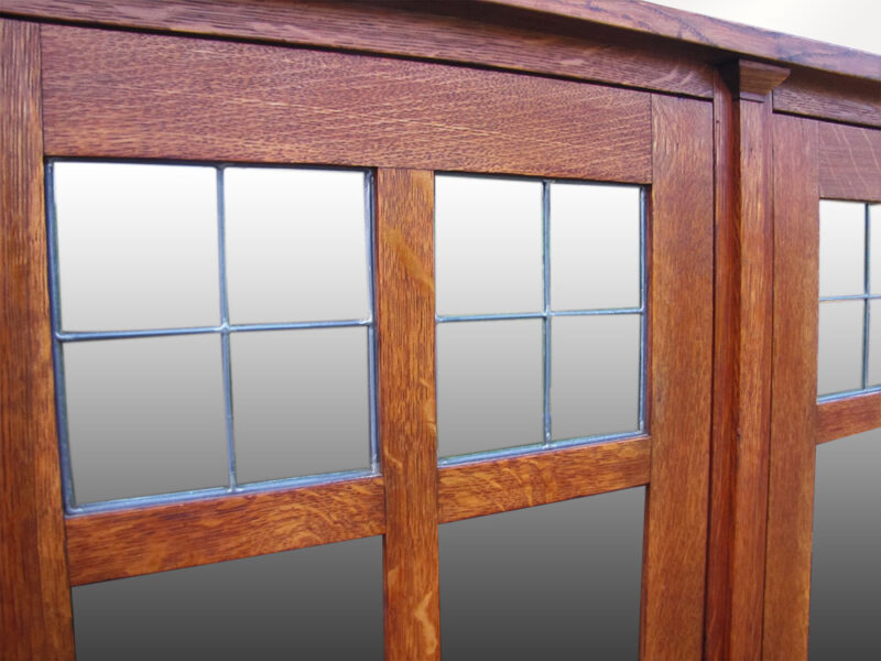 A Good Gustav Stickley two Door Bookcase with Leaded Glass w2014 - Image 14