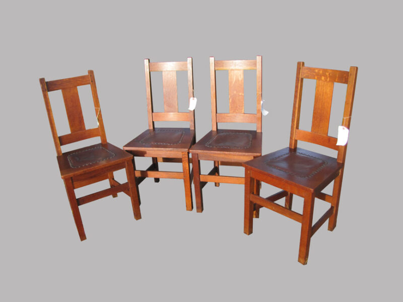 Antique set of four Limbert dining chairs W2046 - Image 2