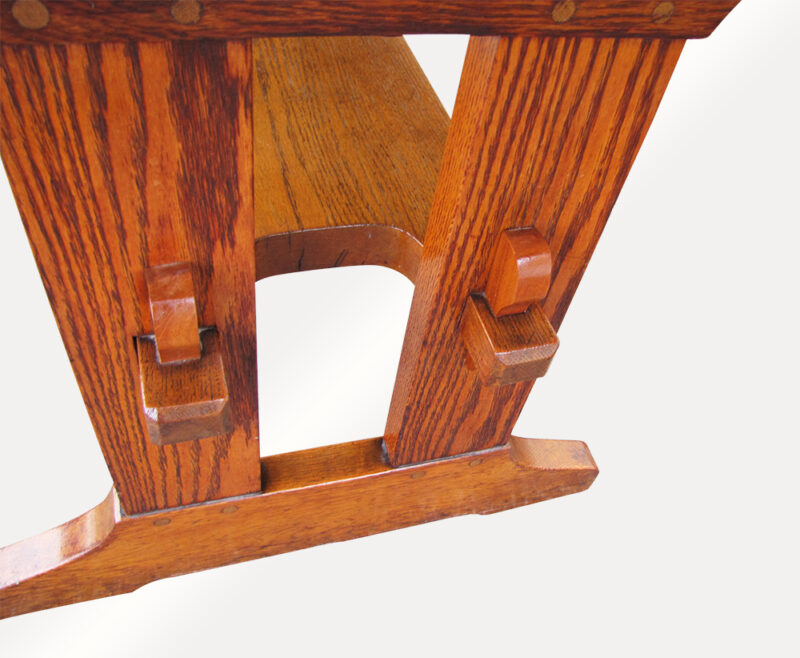 Antique L&jG Stickley Trestle Table. W2179 - Image 6