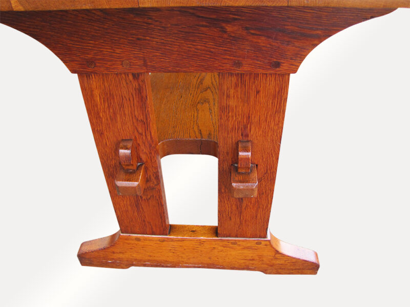 Antique L&jG Stickley Trestle Table. W2179 - Image 14