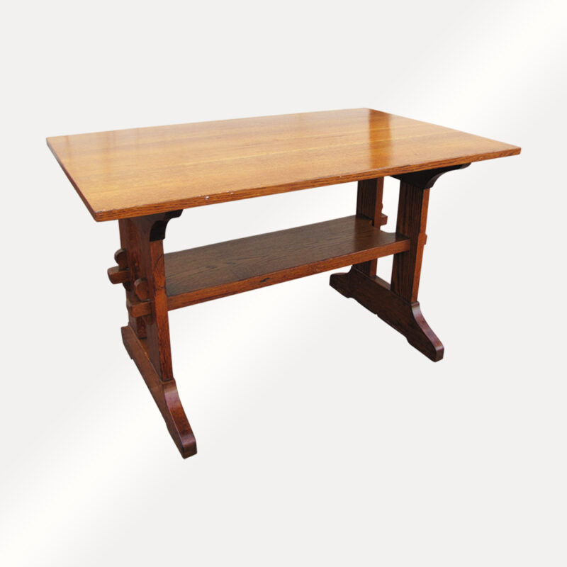 Antique L&jG Stickley Trestle Table. W2179