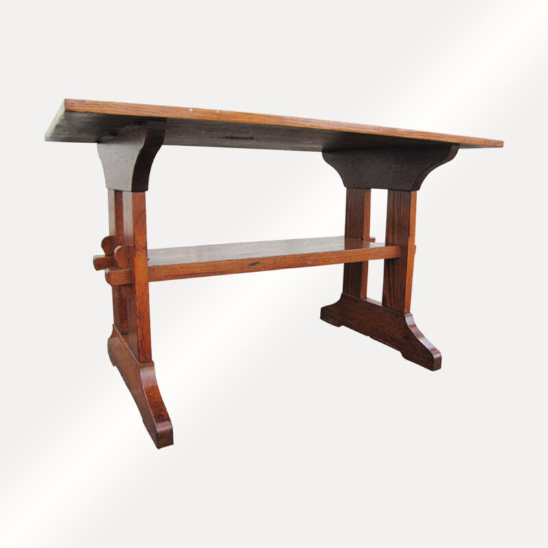 Antique L&jG Stickley Trestle Table. W2179 - Image 3
