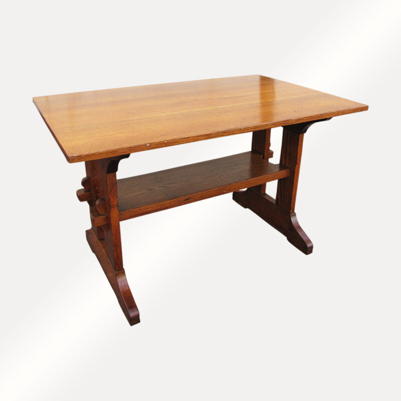 Antique L&jG Stickley Trestle Table. W2179 - Image 2