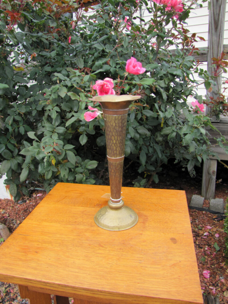 Antique Arts & Crafts Hammered Copper Vase W2256 - Image 3