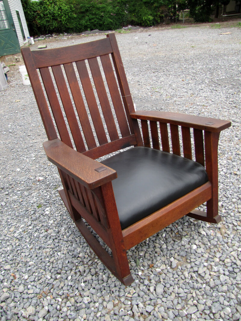 Superb Antique L &jG Stickley Arm Rocking Chair w2492