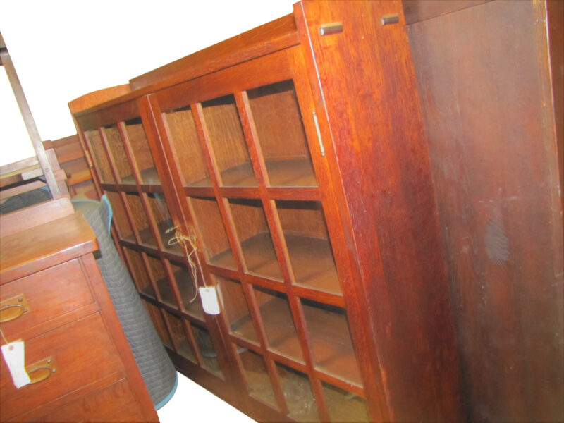 RARE WIDE two doors GUSTAV STICKLEY Bookcase w2720 - Image 2