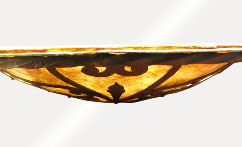 Antique Arts & Crafts Ceiling Light With Mica W2743 - Image 7