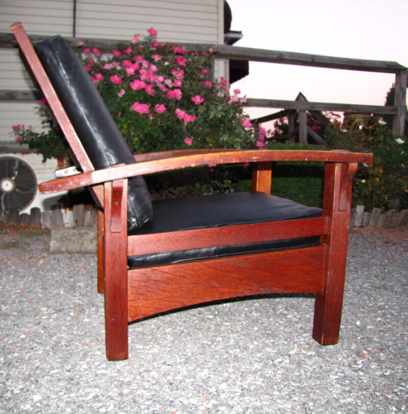 Superb Gustav Stickley  Early Bow Arm Morris Chair w2949 - Image 3