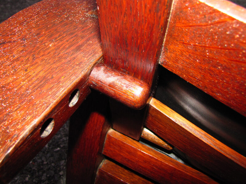 Superb Gustav Stickley  Early Bow Arm Morris Chair w2949 - Image 9