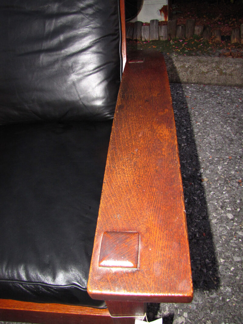 Superb Gustav Stickley  Early Bow Arm Morris Chair w2949 - Image 17