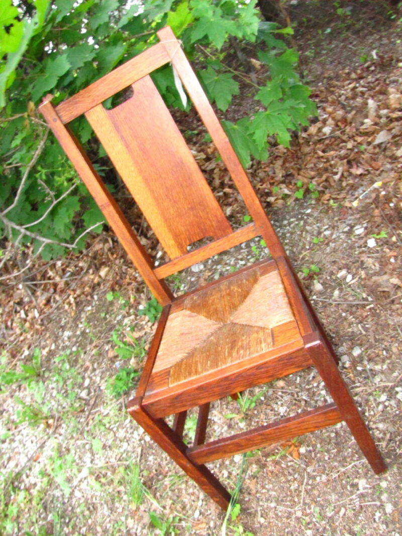 Antique  Gustav Stickley  Hback Chair w2983