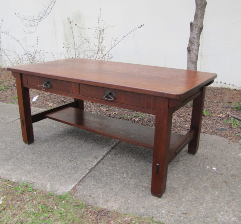 Antique Long Stickley Bros Library Table  W3149 - Image 12