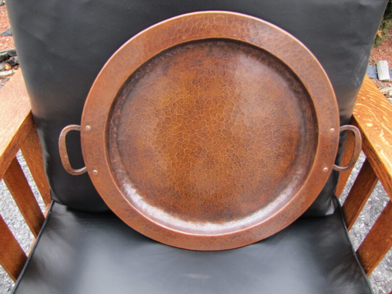 Antique  Gustav Stickley  Hammered  Copper  Tray  W3230