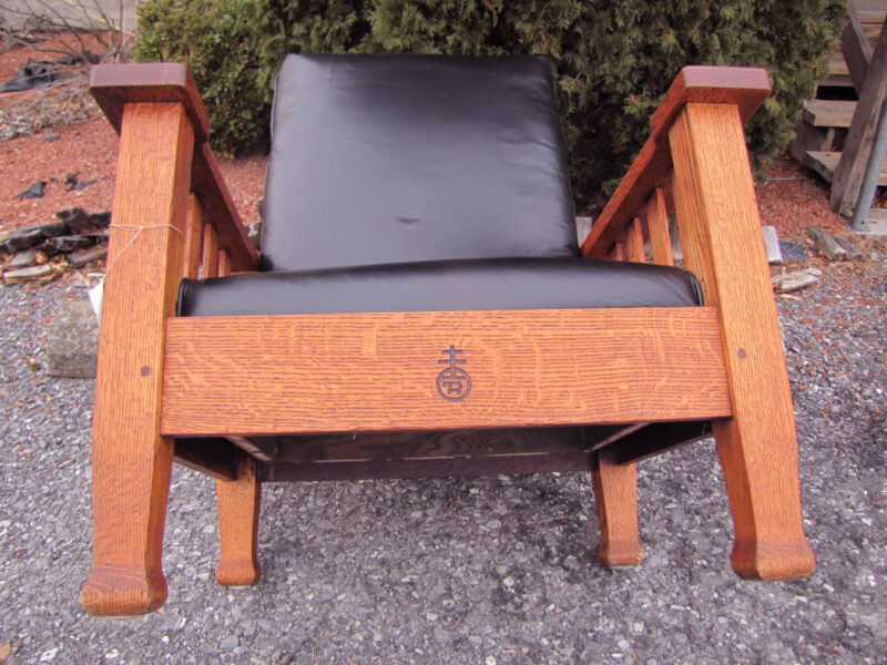 Antique  Roycroft  Morris  Chair w3248 - Image 4