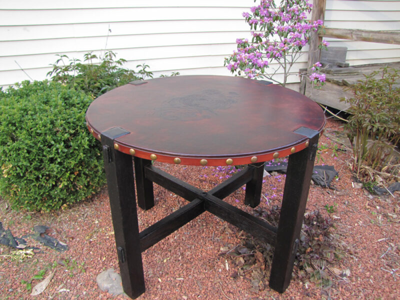 Antique  Early  Tobey / Gus  Stickley  Round  Table  W3289 - Image 2