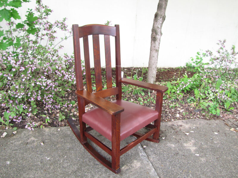 Antique Tall-Back Stickley Bros Arm Rocker. W3342 - Image 2