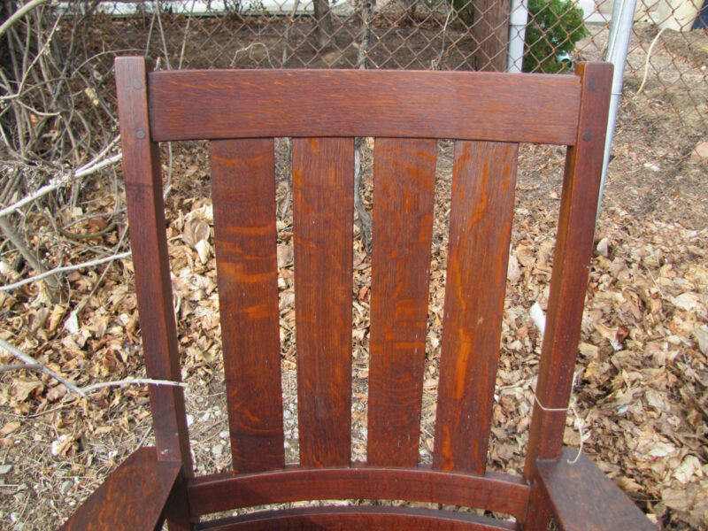 Antique  L&jg  Stickley  High Back  Arm Chair  W3345 - Image 3