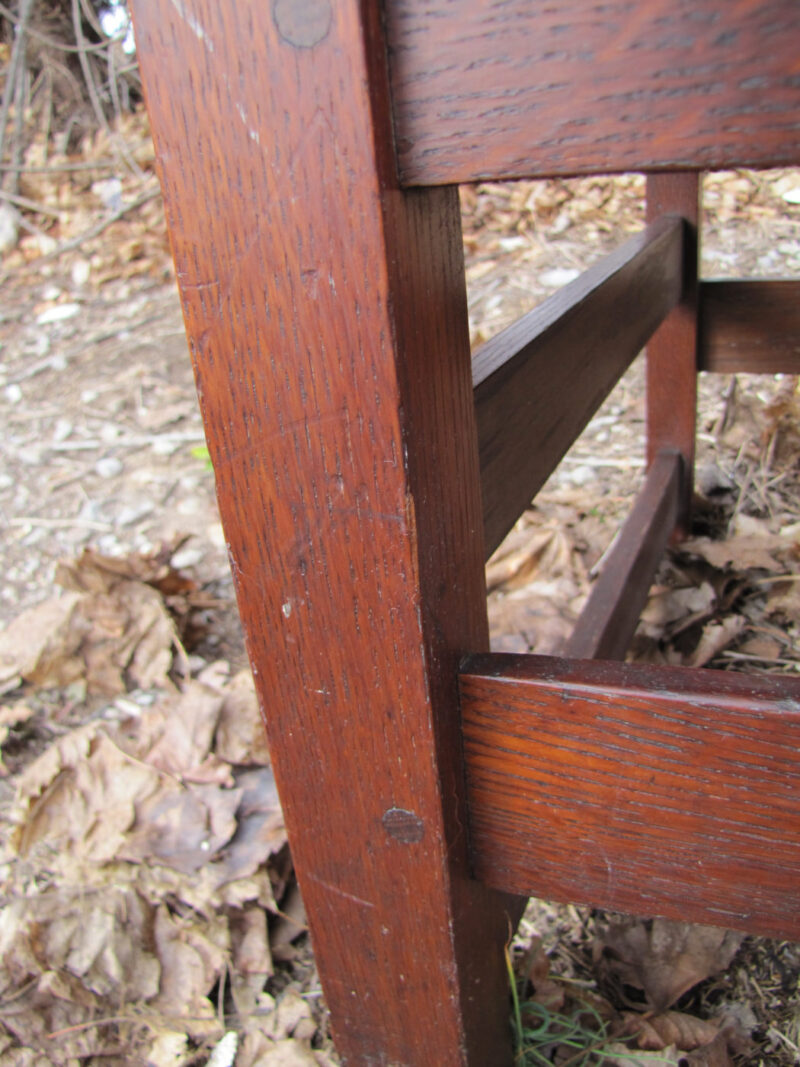 Antique  L&jg  Stickley  High Back  Arm Chair  W3345 - Image 6