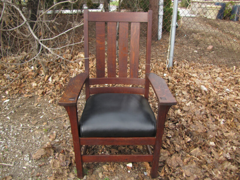 Antique  L&jg  Stickley  High Back  Arm Chair  W3345 - Image 11