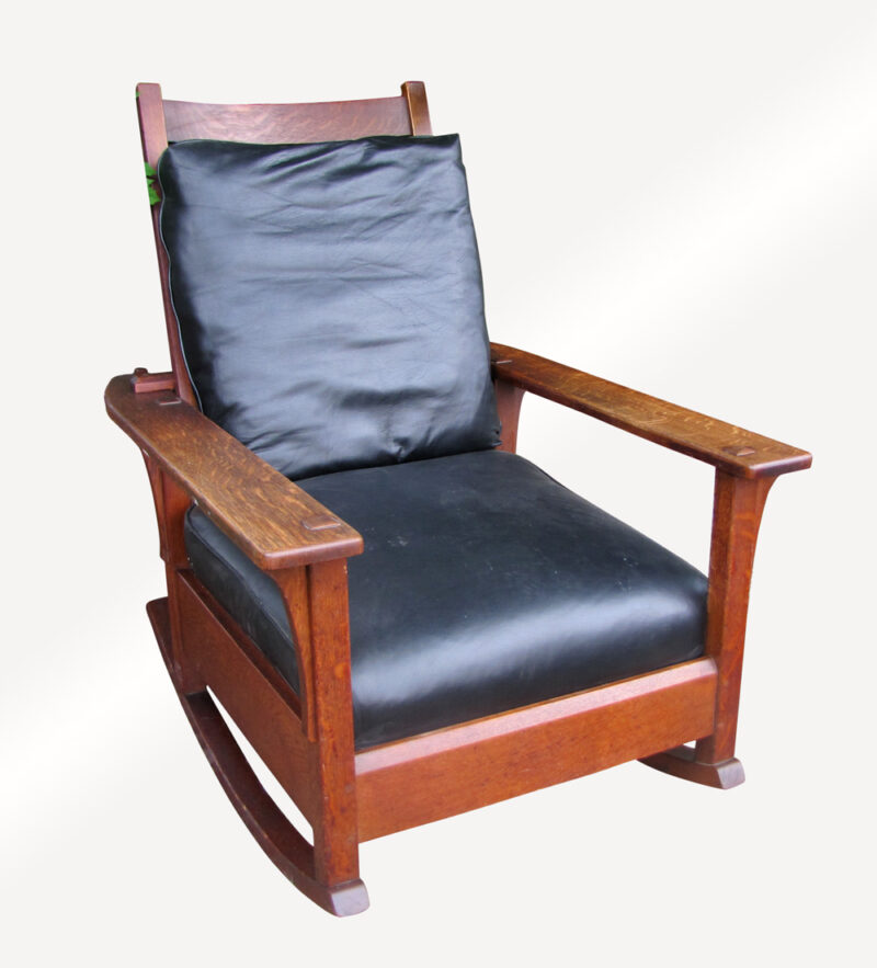 Antique L&jG Stickley Morris Rocking Chair w337