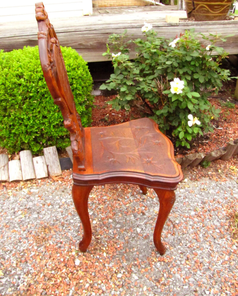 RARE Carved Black Forest Musical Chair W3893 - Image 9