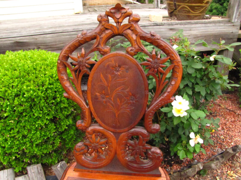 RARE Carved Black Forest Musical Chair W3893 - Image 4