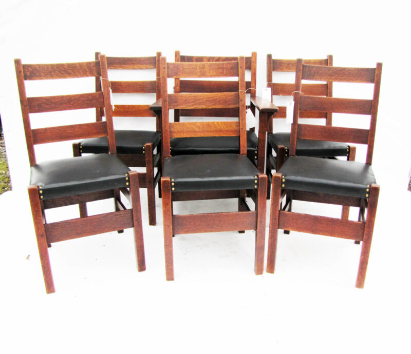 Gustav Stickley Set Of Six Chairs w3930 - Image 10