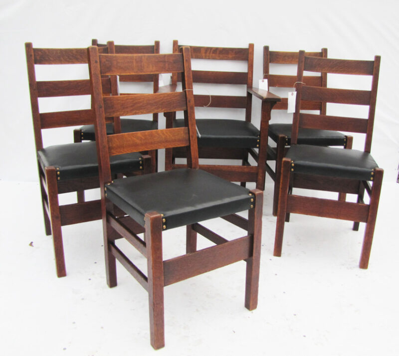 Gustav Stickley Set Of Six Chairs w3930 - Image 11