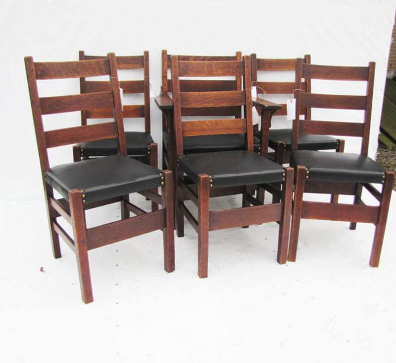 Gustav Stickley Set Of Six Chairs w3930 - Image 12