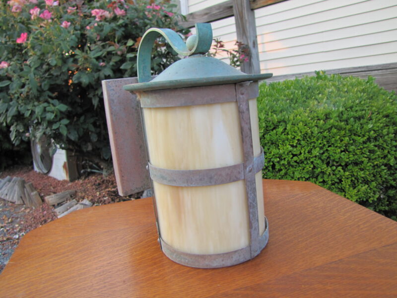Antique Arts And Crafts Wall Lantern  w3953