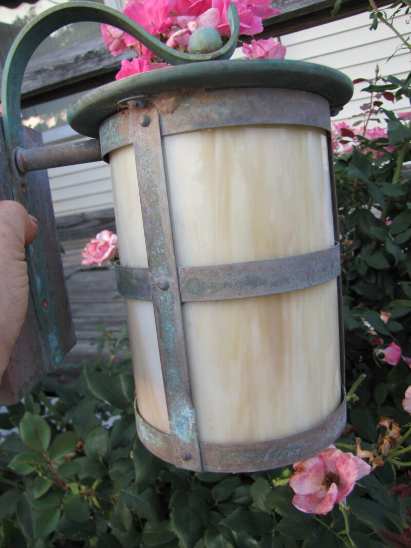 Antique Arts And Crafts Wall Lantern  w3953 - Image 3