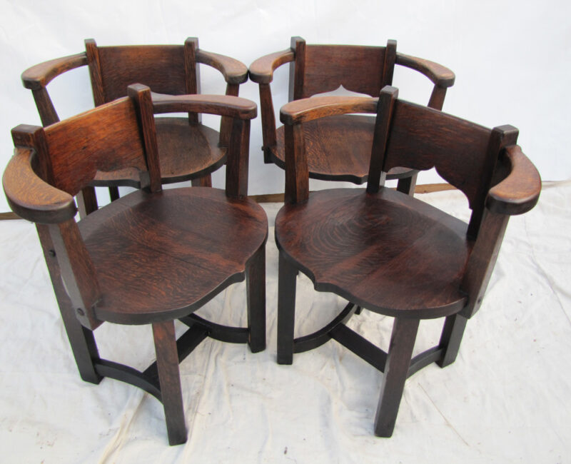 Antique Set Of Four Limbert Cafe Chairs w3963? - Image 11