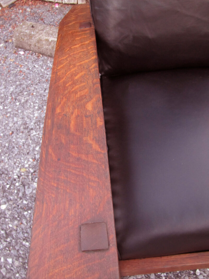 Antique Great Gustav Stickley Early Spindle Morris Chair w4016 - Image 4