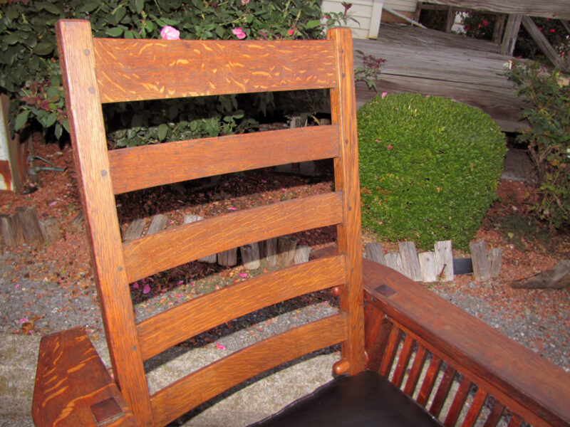 Antique Great Gustav Stickley Early Spindle Morris Chair w4016 - Image 6
